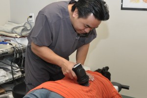 Dr. G using percussion instrument by Impac (VibraCussor)
